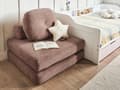 Miniatyrbilde 4 av 11: Sofa Puff Seng Brun Polstring Enkeltseng Sammenleggbar Stolseng med Pute Moderne Design