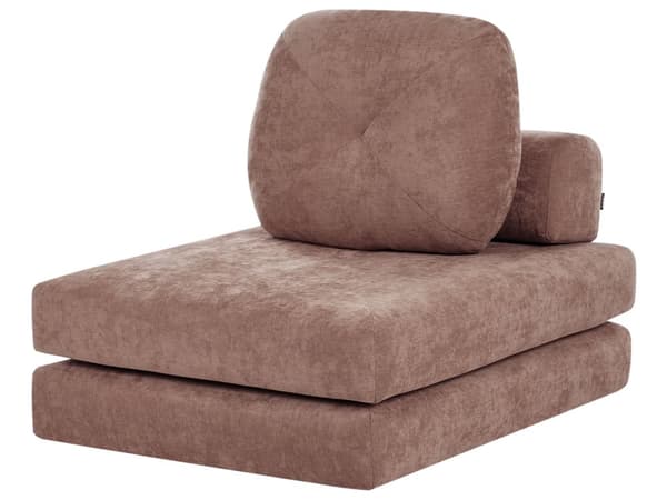 Sofa Puff Seng Brun Polstring Enkeltseng Sammenleggbar Stolseng med Pute Moderne Design