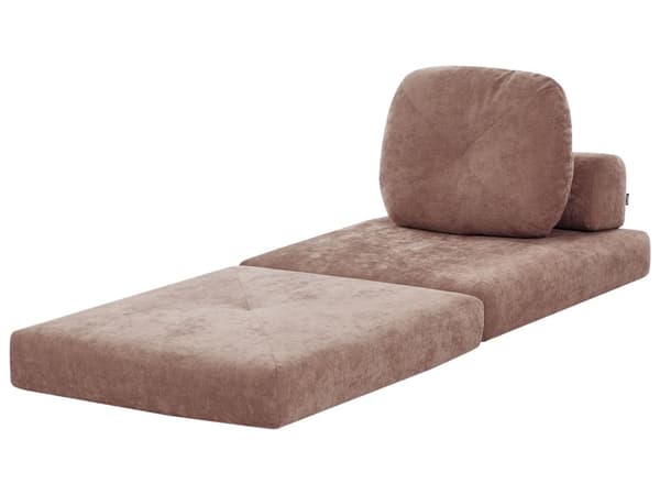Sofa Puff Seng Brun Polstring Enkeltseng Sammenleggbar Stolseng med Pute Moderne Design