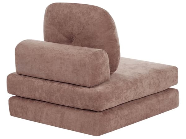 Sofa Puff Seng Brun Polstring Enkeltseng Sammenleggbar Stolseng med Pute Moderne Design
