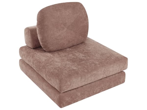 Sofa Puff Seng Brun Polstring Enkeltseng Sammenleggbar Stolseng med Pute Moderne Design