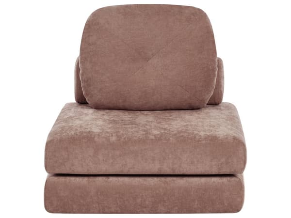 Sofa Puff Seng Brun Polstring Enkeltseng Sammenleggbar Stolseng med Pute Moderne Design