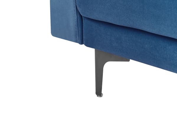 Sovesofa Blå Fløyel Tufted Stoff Moderne Stue Modulær 3 Seter Svart Ben Spor Arm