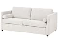 Miniatyrbilde 5 av 11: Sovesofa Off-white Stoff 2-seter Utfellbar ramme med madrass Gjesteseng Sofa