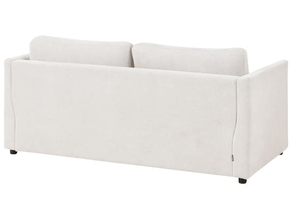 Sovesofa Off-white Stoff 2-seter Utfellbar ramme med madrass Gjesteseng Sofa