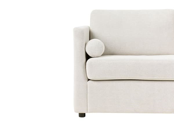 Sovesofa Off-white Stoff 2-seter Utfellbar ramme med madrass Gjesteseng Sofa
