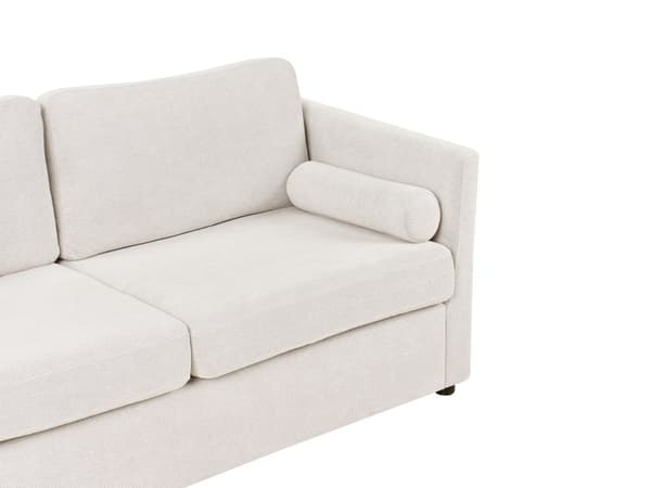 Sovesofa Off-white Stoff 2-seter Utfellbar ramme med madrass Gjesteseng Sofa