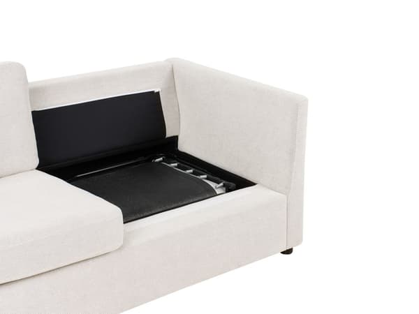 Sovesofa Off-white Stoff 2-seter Utfellbar ramme med madrass Gjesteseng Sofa