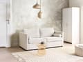 Miniatyrbilde 2 av 11: Sovesofa Off-white Stoff 2-seter Utfellbar ramme med madrass Gjesteseng Sofa