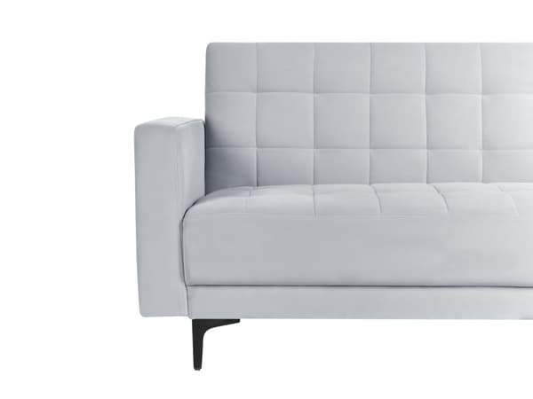 Venstre Hjørnesofa Lysegrå Fløyel Tufted Stoff Moderne L-formet Modulær 4 Seter L Sjeselong