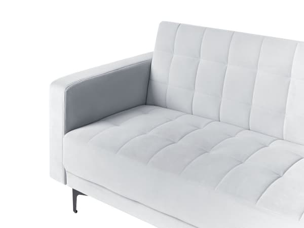 Venstre Hjørnesofa Lysegrå Fløyel Tufted Stoff Moderne L-formet Modulær 4 Seter L Sjeselong
