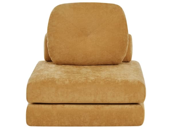 Sofa Puff Seng Gul Polstring Enkeltseng Sammenleggbar Stolseng med Pute Moderne Design