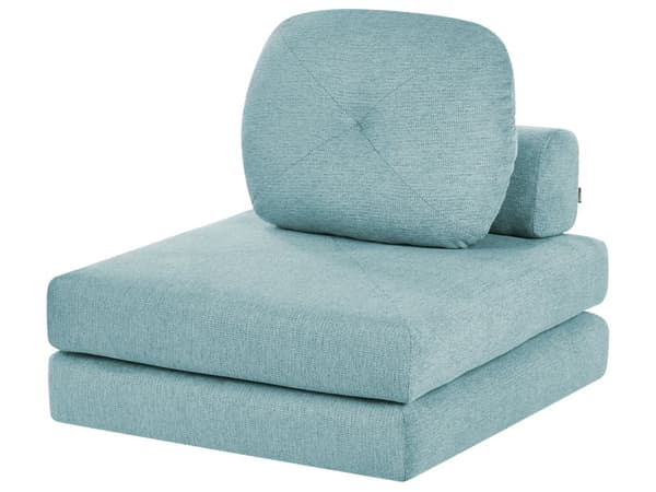 Sofa Puff Seng Mintgrønn Polstring Enkeltseng Sammenleggbar Stolseng med Pute Moderne Design