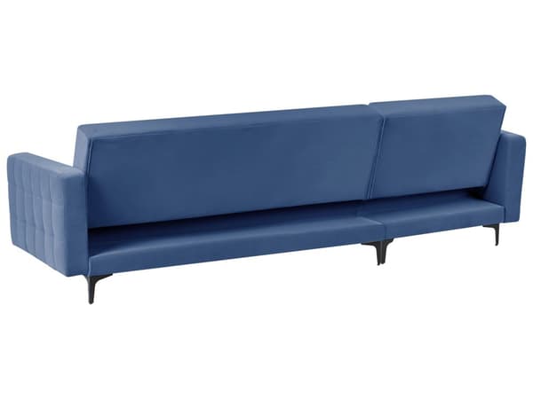 Høyre Hjørnesofa Blå Fløyel Tufted Stoff Moderne L-formet Modulær 4 Seter L Sjeselong