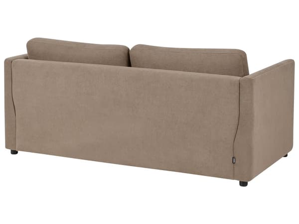 Brun polstret 2-personers sovesofa med sammenklappeligt stel og madras