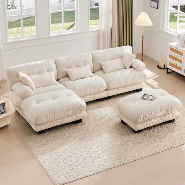 Modulsoffa hörnsoffa 5-sits sammet extra stor sittyta ergonomisk design memoryskum stoppning robust konstruktion bekväma armstöd