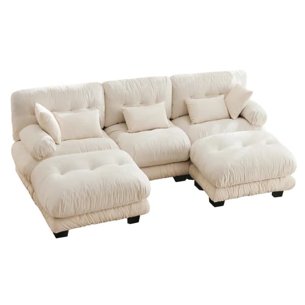 Modulsoffa hörnsoffa 5-sits sammet extra stor sittyta ergonomisk design memoryskum stoppning robust konstruktion bekväma armstöd