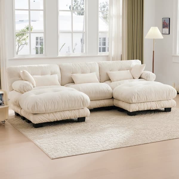 Modulsoffa hörnsoffa 5-sits sammet extra stor sittyta ergonomisk design memoryskum stoppning robust konstruktion bekväma armstöd