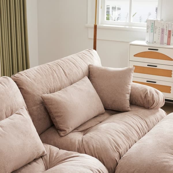 Modulsoffa 5-sits Hörnsoffa i Sammet, Ergonomisk Design, Extra Stor Sittyta, Memoryskumstoppning, Robust Konstruktion och Bekväma Armstöd