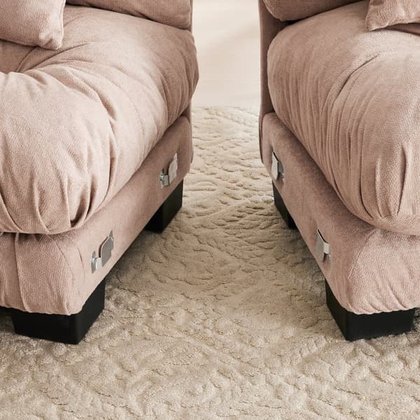 Modulsoffa 5-sits Hörnsoffa i Sammet, Ergonomisk Design, Extra Stor Sittyta, Memoryskumstoppning, Robust Konstruktion och Bekväma Armstöd