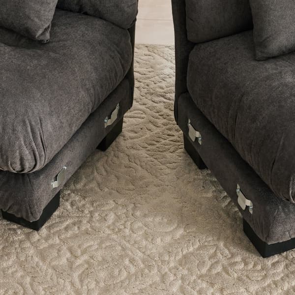 Modulsofa 5 personers – Komfortabel fløjlshjørnesofa med ekstra stort siddeområde, ergonomisk design, memoryskum og robust konstruktion