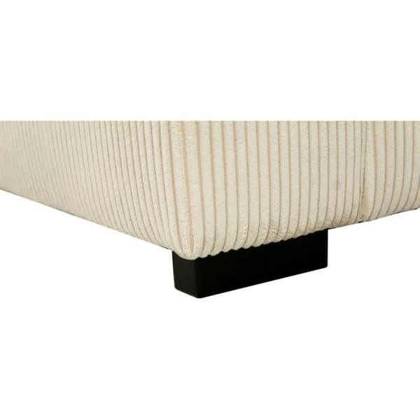 Fast möbel - 4 platser - PEDRO - Beige kordvelour - 261 x 124 x 104 cm