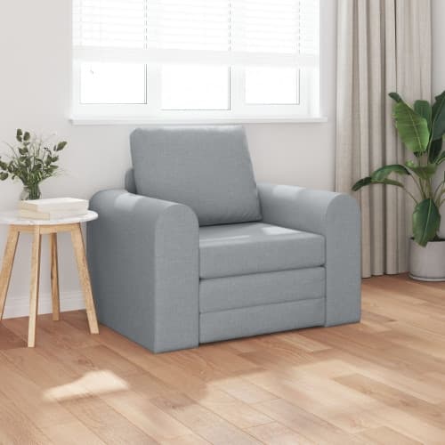 Golvsängsoffa 2-i-1 Ljusgrå 98x71x83 cm Tyg