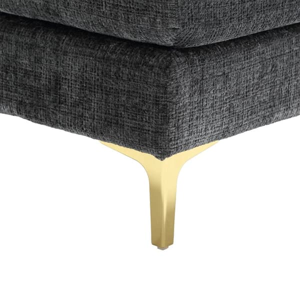 Moderne U-formet chenillesofa med dobbelte hvilestole, stor hjørnesofa til stue, soveværelse, kontor, lejlighed eller villa – Grå