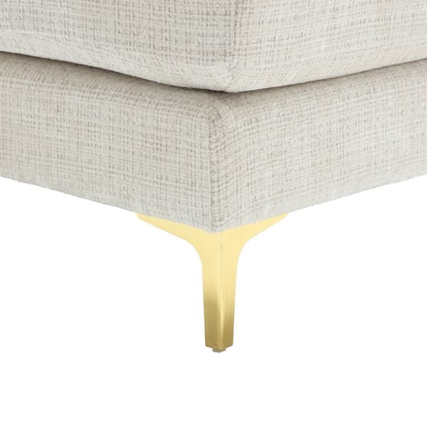 Modern U-format soffa i chenille med dubbla vilstolar, stor hörnsoffa för vardagsrum, sovrum, kontor, lägenhet eller villa – Beige
