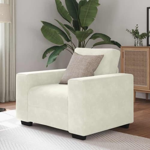 Soffstol gräddvit 60 cm sammet