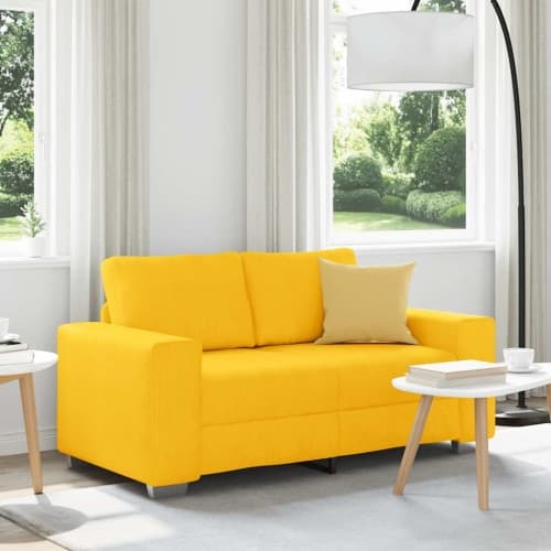 Loveseat soffa ljusgul 120 cm manchestertyg