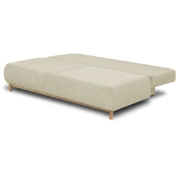 MIKA 3-sits cabriolet bänk - Beige manchester - Förvaringslåda - L 192 x H 84 x D 93 cm