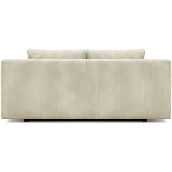 MIKA 3-sits cabriolet bänk - Beige manchester - Förvaringslåda - L 192 x H 84 x D 93 cm
