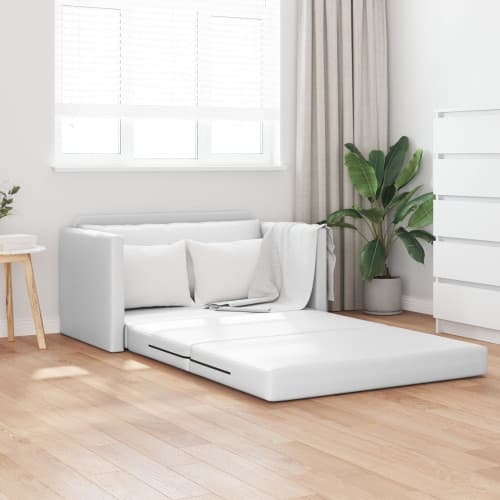 Golvsoffa Säng 2-i-1 Vit 124x71x78 cm Konstläder