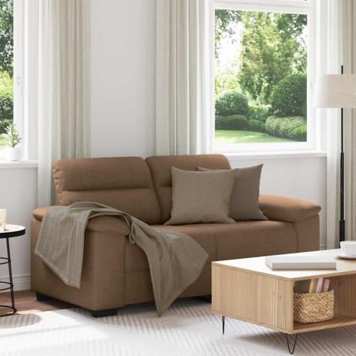 2-sitssoffa brun 120 cm tyg