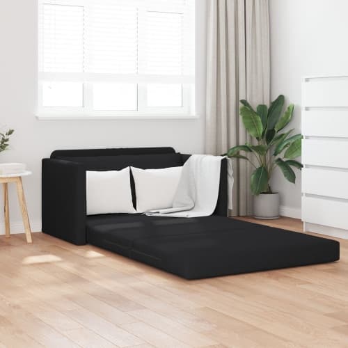 Bäddsoffa 2-i-1 svart 124x71x78 cm tyg