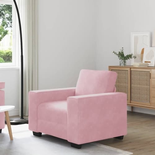 Soffstol rosa 60 cm sammet