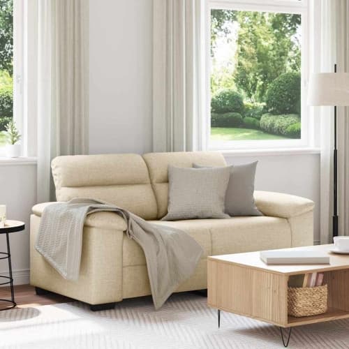 2-sitssoffa gräddvit 120 cm tyg