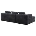 Miniatyrbild 6 av 11: Sektionssofa, L-Sofa, 3-Sitzer-Sofa, keine Installation erforderlich, Chenille-Sofa mit Chaiselongue und Armlehnen, 3 Kissen, Schwarz