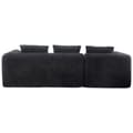 Miniatyrbild 7 av 11: Sektionssofa, L-Sofa, 3-Sitzer-Sofa, keine Installation erforderlich, Chenille-Sofa mit Chaiselongue und Armlehnen, 3 Kissen, Schwarz