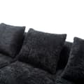 Miniatyrbild 10 av 11: Sektionssofa, L-Sofa, 3-Sitzer-Sofa, keine Installation erforderlich, Chenille-Sofa mit Chaiselongue und Armlehnen, 3 Kissen, Schwarz