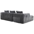 Miniatyrbild 9 av 11: Sektionssofa, L-Sofa, 3-Sitzer-Sofa, keine Installation erforderlich, Chenille-Sofa mit Chaiselongue und Armlehnen, 3 Kissen, Grau