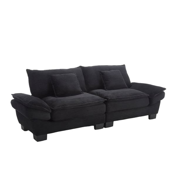 Moderne og enkel sovesofa til to – med springmadras og pude – blød men rummelig sofa – Sort