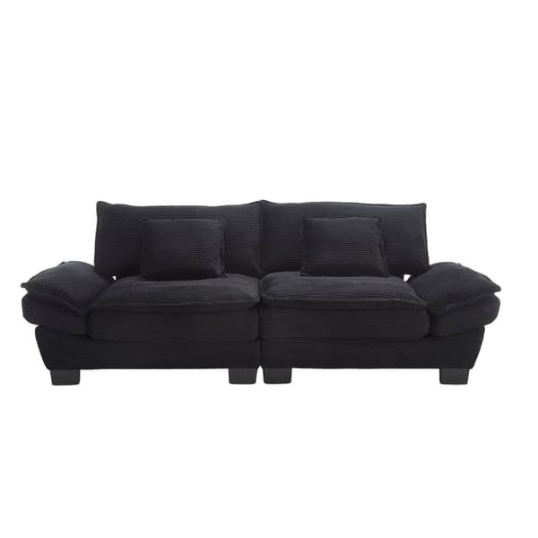 Moderne og enkel sovesofa til to – med springmadras og pude – blød men rummelig sofa – Sort