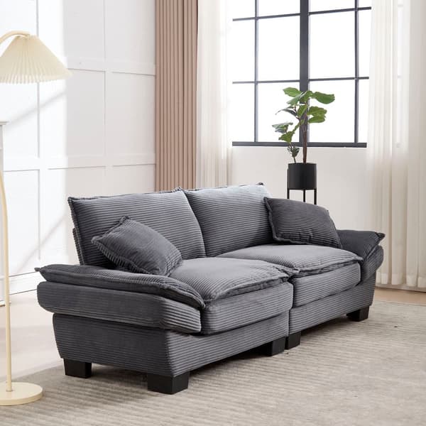Moderne og enkel sovesofa til to – med springmadras og pude – blød men rummelig sofa – Grå