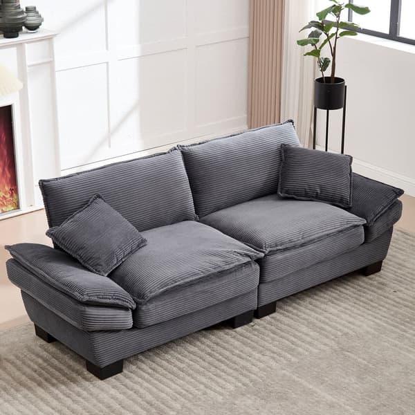 Moderne og enkel sovesofa til to – med springmadras og pude – blød men rummelig sofa – Grå