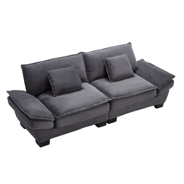 Moderne og enkel sovesofa til to – med springmadras og pude – blød men rummelig sofa – Grå