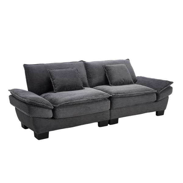 Moderne og enkel sovesofa til to – med springmadras og pude – blød men rummelig sofa – Grå