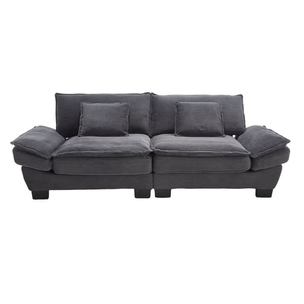 Moderne og enkel sovesofa til to – med springmadras og pude – blød men rummelig sofa – Grå
