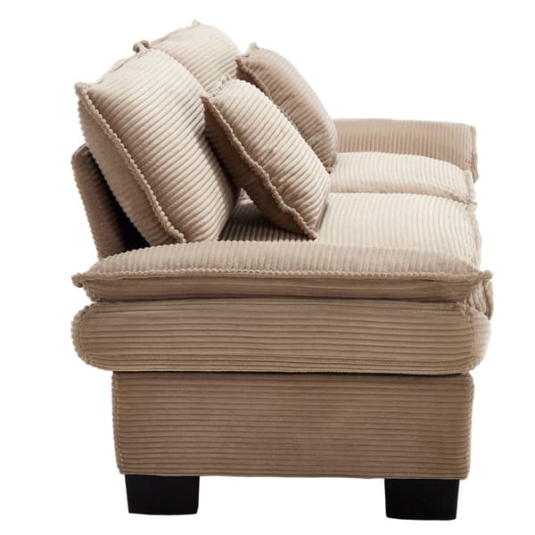 Moderne og enkel sovesofa til to – med springmadras og pude – blød men rummelig sofa – Khaki